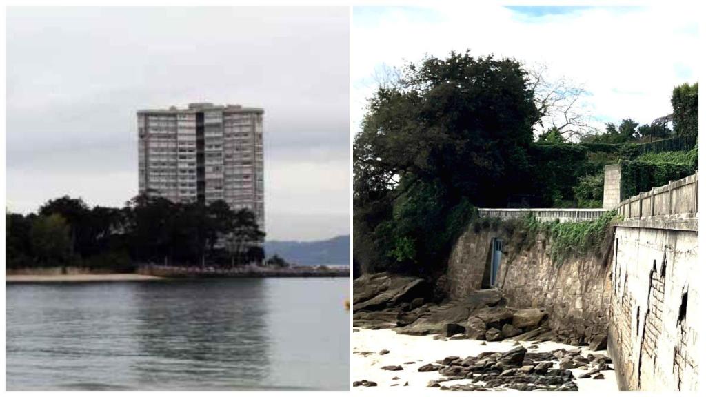 El chalet de la pareja de Feijóo, en Moaña, y la Illa de Toralla, en Vigo