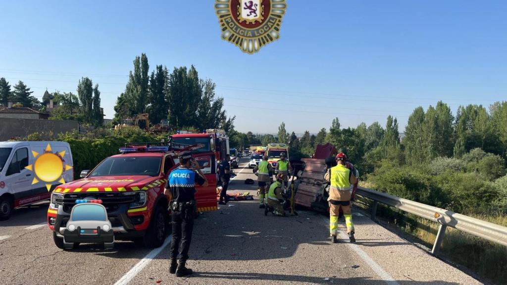 Los Bomberos y la Policía en el lugar del suceso