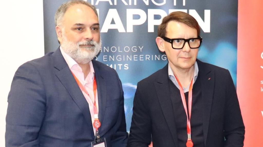 De izda. a dcha, Alonso Jiménez, director de cuentas del sector público en Ayesa; y José Antonio Belso, CEO de Suma Gestión Tributaria