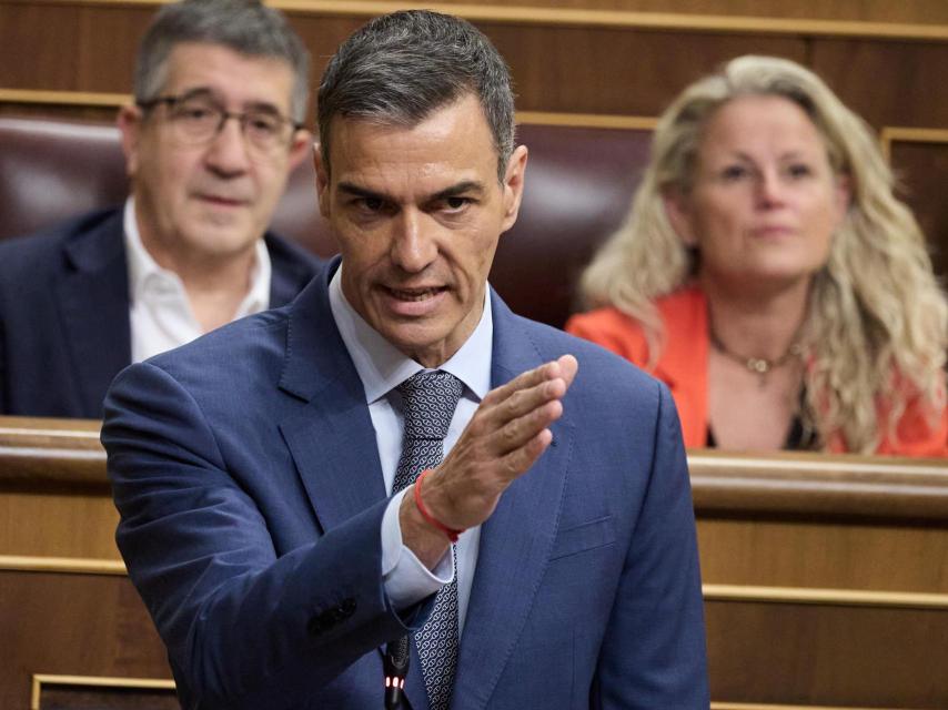 Pedro Sánchez este miércoles en la sesión de control al Gobierno.