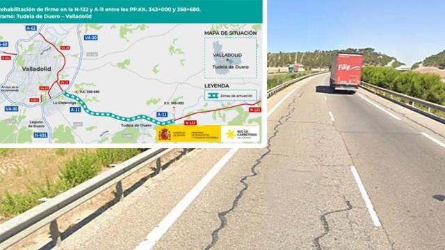 La carretera en la que se acometerán los trabajos y el croquis de los trabajos