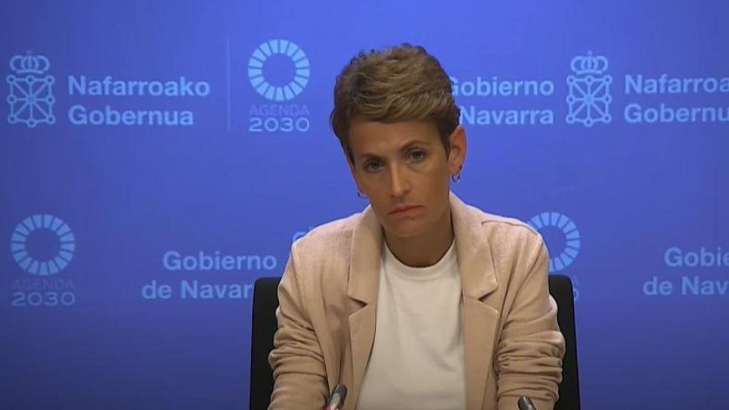 La presidenta del Gobierno de Navarra, María Chivite, este miércoles en el Palacio de Navarra.