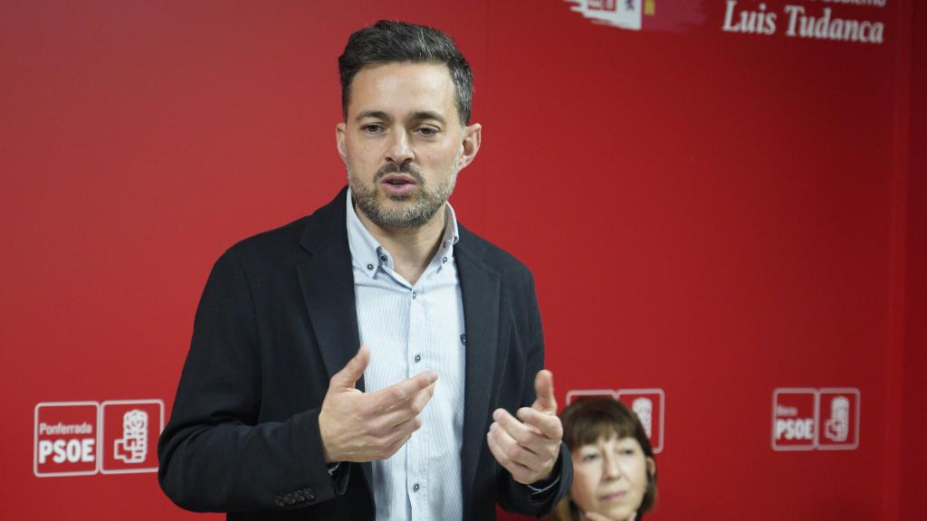 El procurador socialista leonés Diego Moreno, en un acto de las primarias para la Secretaría General del PSOE de León, el pasado mes de marzo