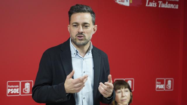 El procurador socialista leonés Diego Moreno, en un acto de las primarias para la Secretaría General del PSOE de León, el pasado mes de marzo
