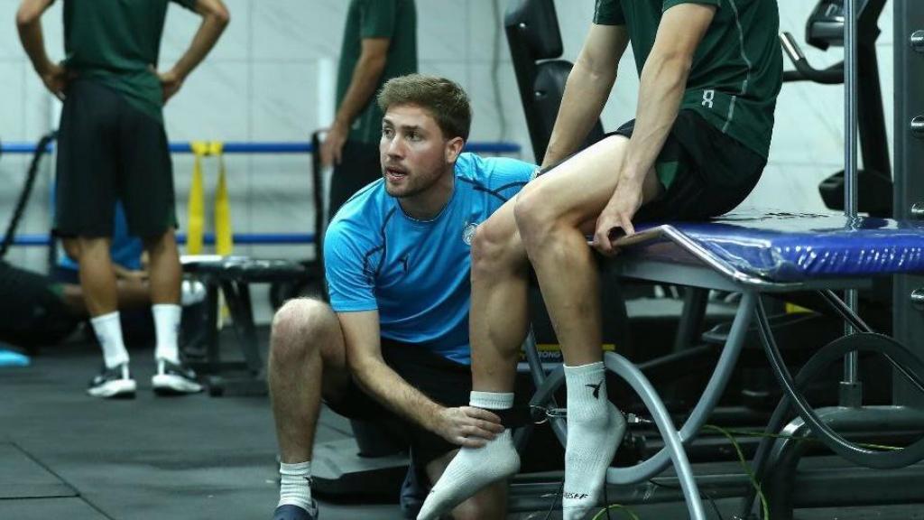 Andoni Sesma, durante un entrenamiento.