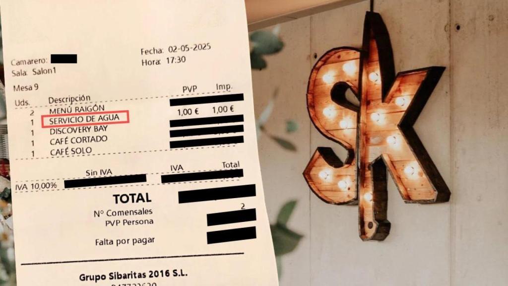 Montaje con el ticket y el restaurante