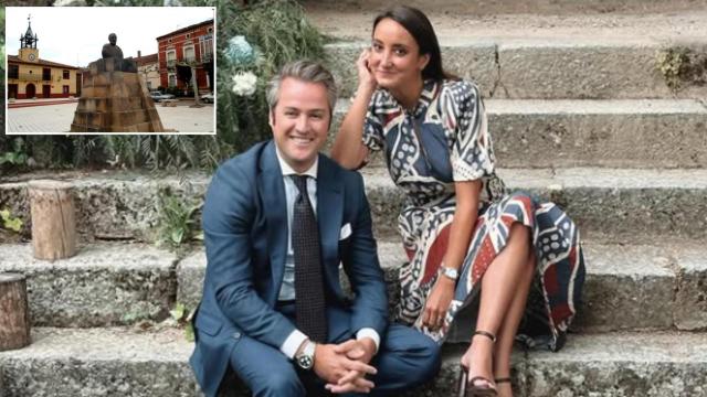 Lucía Pombo y Álvaro López-Huerta junto a una imagen de Castroverde de Campos (Zamora)