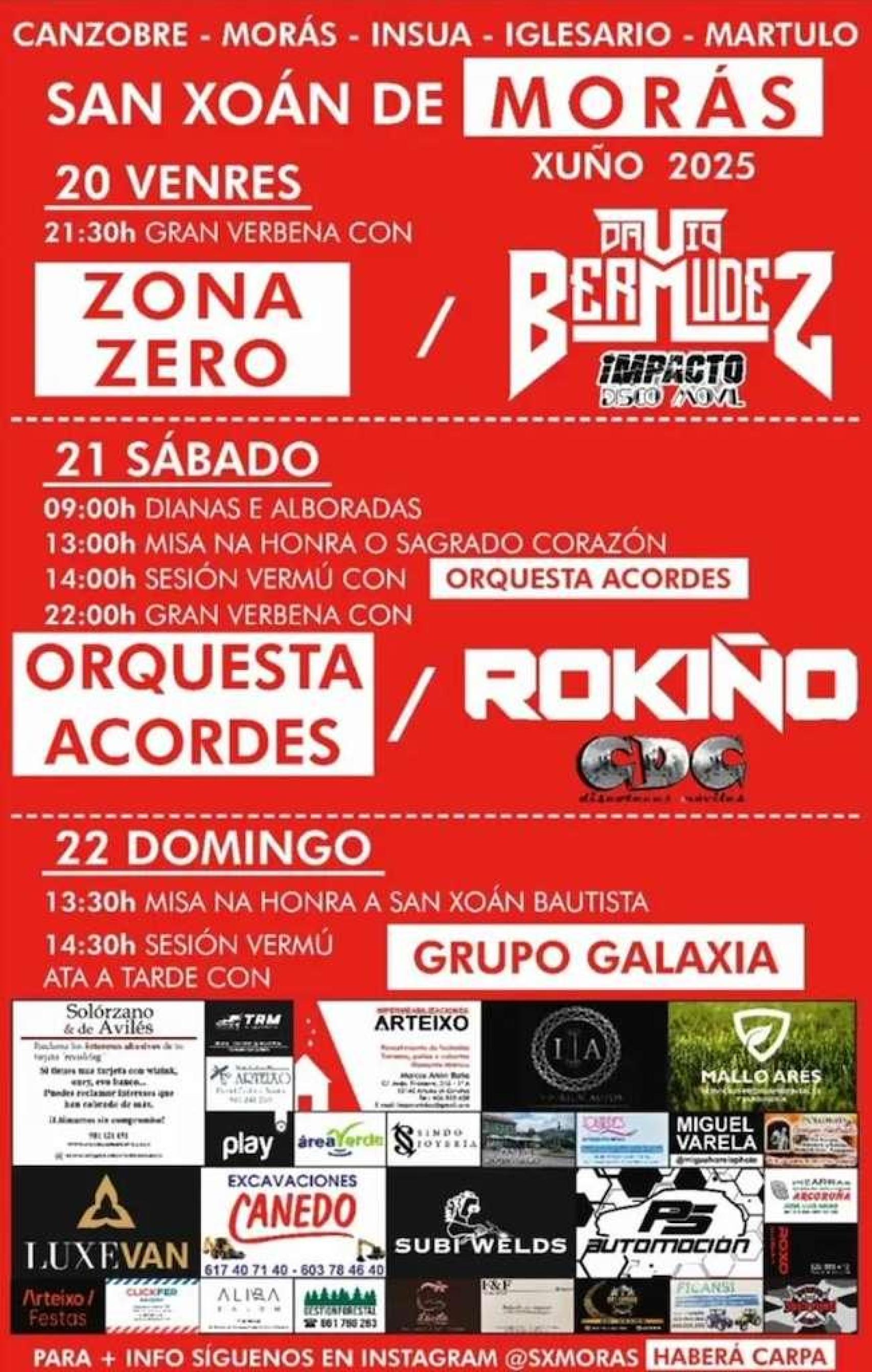 Cartel de las fiestas de Morás 2025