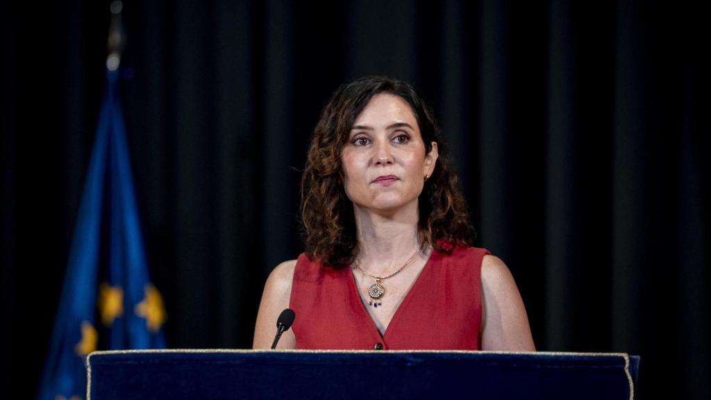 Isabel Díaz Ayuso durante un acto en la Universidad Rey Juan Carlos de Móstoles.