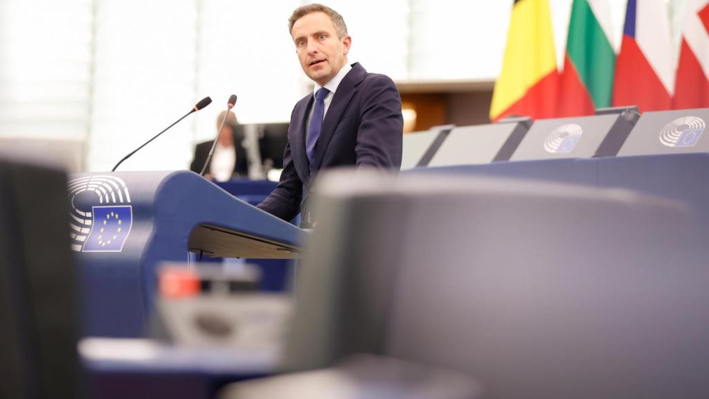 El eurodiputado sueco del PPE, Tomas Tobé, durante el debate de este miércoles en la Eurocámara sobre el Estado de derecho en España