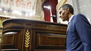 El presidente del Gobierno, Pedro Sánchez, este miércoles en la sesión de control al Gobierno.