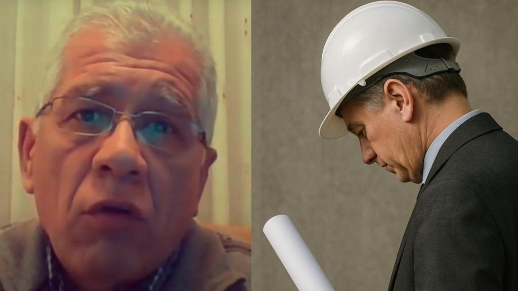 Montaje con arquitecto cabizbajo y Antonio Matinero, 70 años.