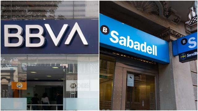 Dos oficinas del BBVA y el Banco Sabadell.