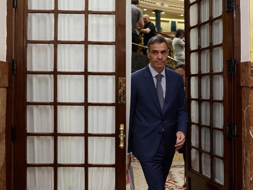Pedro Sánchez este miércoles en el Congreso de los Diputados.