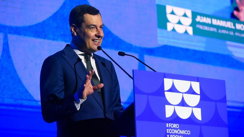 Juanma Moreno, presidente de la Junta, en un acto de la pasada semana.