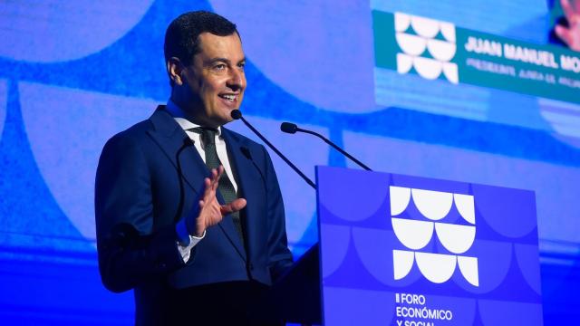 Juanma Moreno, presidente de la Junta, en un acto de la pasada semana.