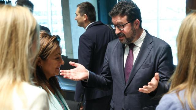 El secretario de Estado de Trabajo, Joaquín Pérez Rey, durante la reunión de este jueves en Luxemburgo