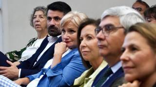 La consejera de Industria, Comercio y Empleo de la Junta de Castilla y León, Leticia García (tercera por la izquierda), en un acto este jueves en Valladolid