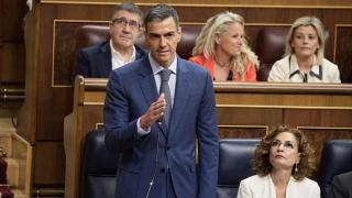 El presidente del Gobierno, Pedro Sánchez, este miércoles en el Congreso.