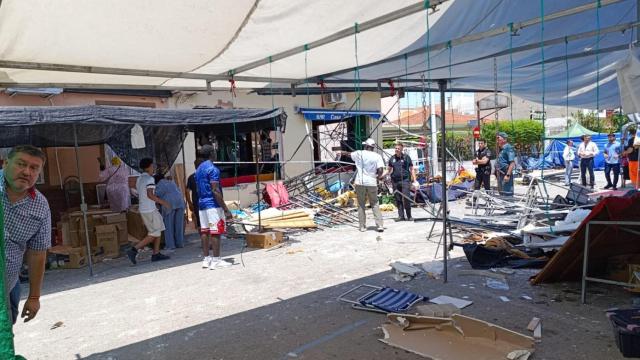 Detalle del bar Casa Javi en el que se ha producido la explosión.