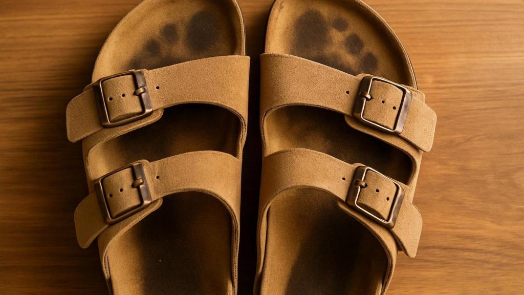 Unas sandalias sucias.