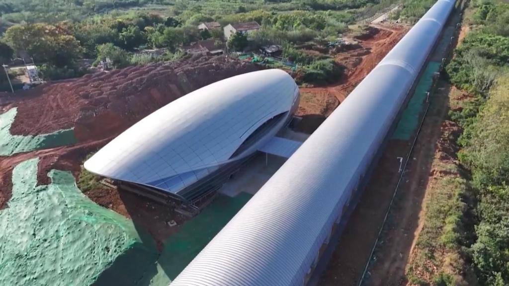 Instalaciones del maglev chino.