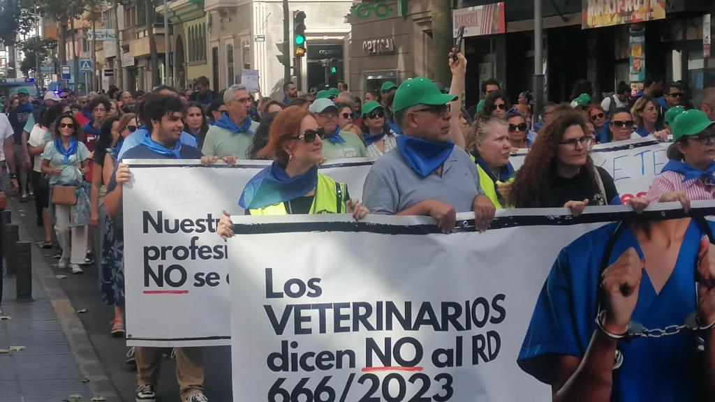 Protesta de veterinarios, en Las Palmas de Gran Canaria.