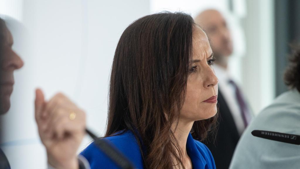 La presidenta no ejecutiva de Redeia, Beatriz Corredor, en la presentación de su informe del apagón.