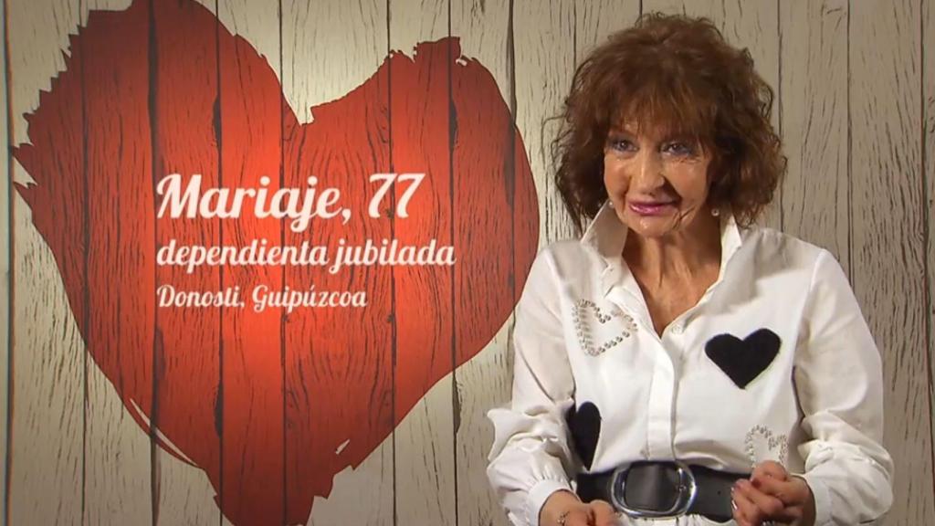 Mariaje, jubilada de 77 años de Guipúzcoa, en 'First Dates'