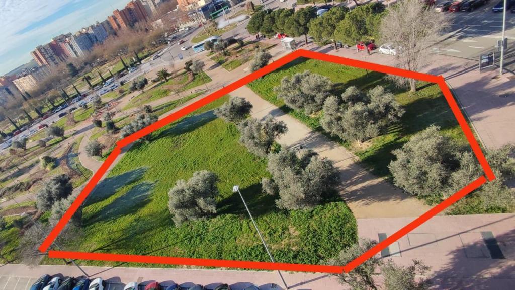 La parcela del Parque de los Olivos que se permutó para la construcción de las viviendas.