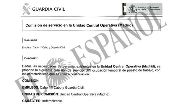 Oferta lanzada el pasado 18 de junio en la intranet de la Guardia Civil por la UCO.