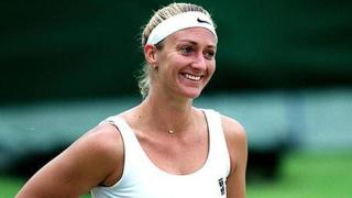 Mary Pierce, durante un partido.