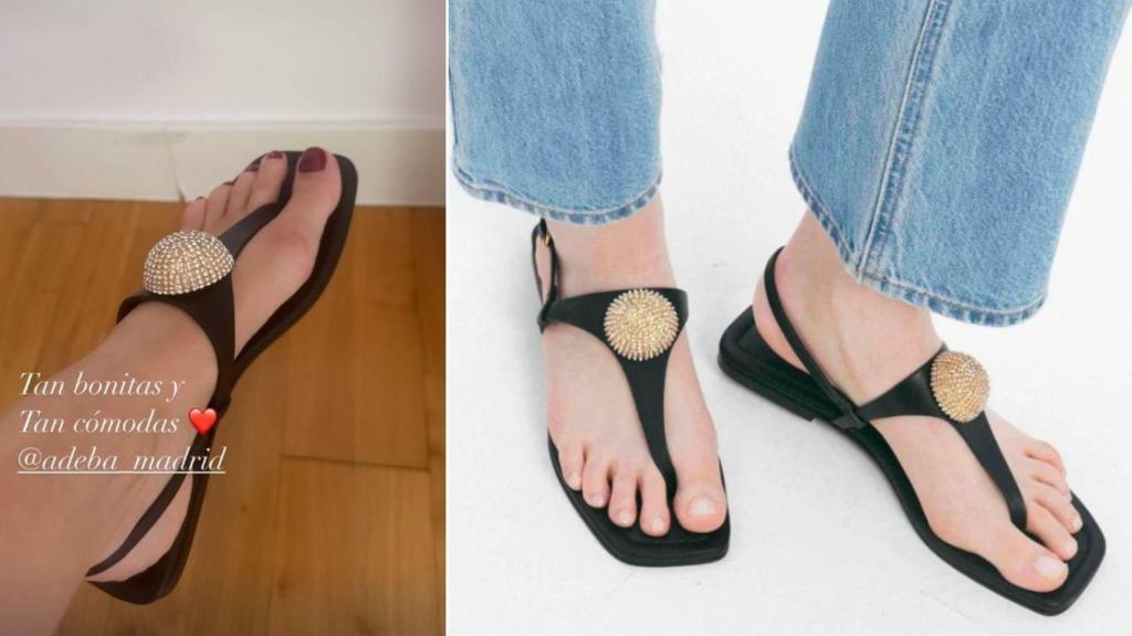 Las sandalias que ha lucido Lourdes Montes.