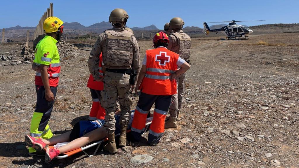 Imágenes del ejercicio CANASAR 2025 con voluntarios haciendo de víctimas.