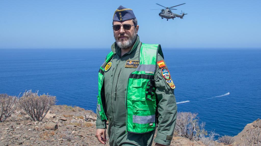 El coronel Policarpo Sánchez durante la entrevista con EL ESPAÑOL.