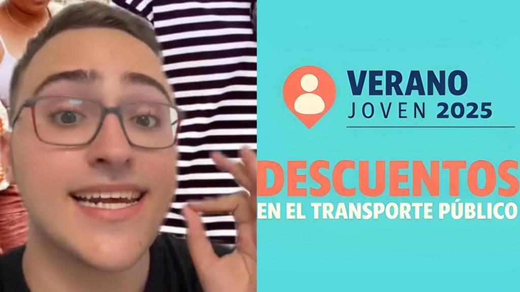 Montaje de Raúl Gómez junto a un cartel del Verano Joven.