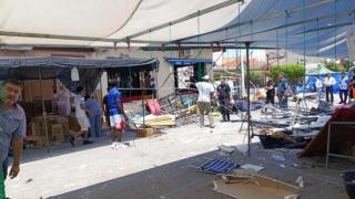 Detalle del bar Casa Javi en el que se ha producido la explosión.