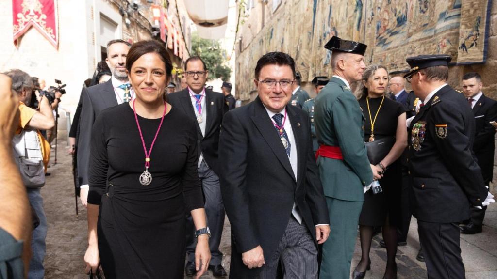Noelia de La Cruz durante la procesión de este jueves.