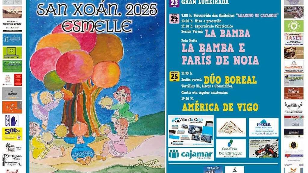 Cartel de Fiestas de Esmelle San Xoan 2025