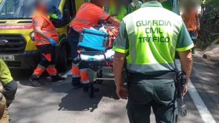 Accidente de tráfico entre dos motoristas en la N-260, en Broto