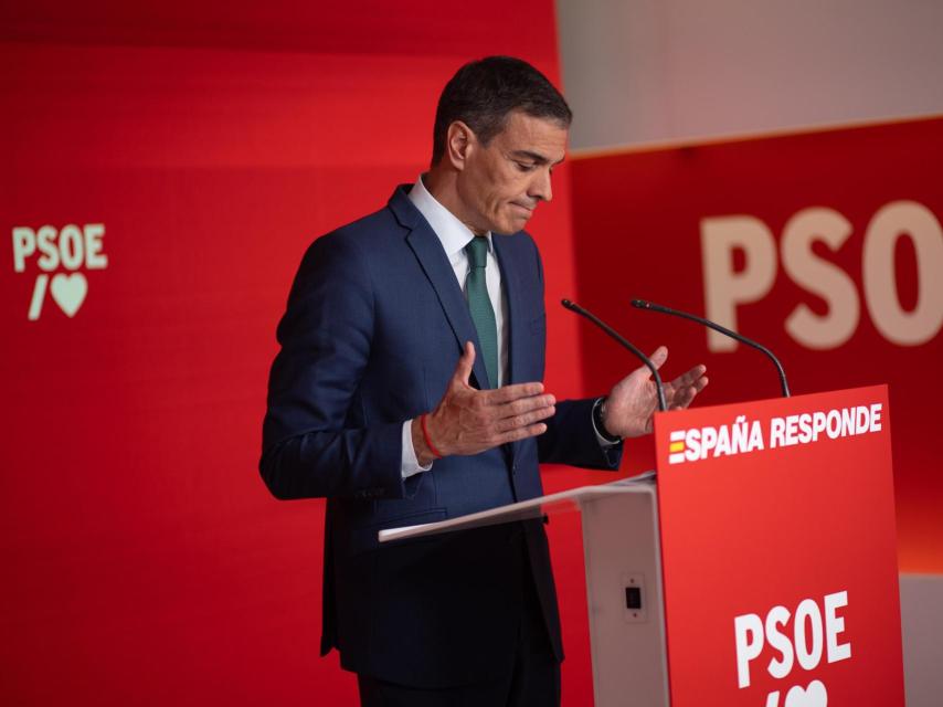 Pedro Sánchez, el pasado lunes en la sede del PSOE en la calle Ferraz de Madrid.