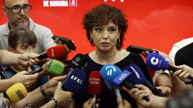 La nueva portavoz de los socialistas en el Parlamento de Navarra, Ainhoa Unzu, este viernes.