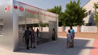 Proyección de la futura parada en el Hospital Virgen Macarena.