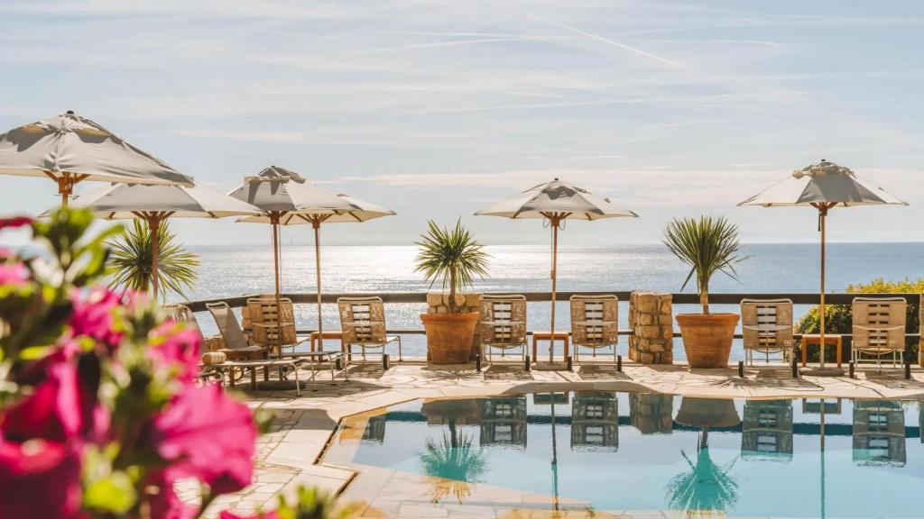 Una de las terrazas del Hotel Il Pellicano.