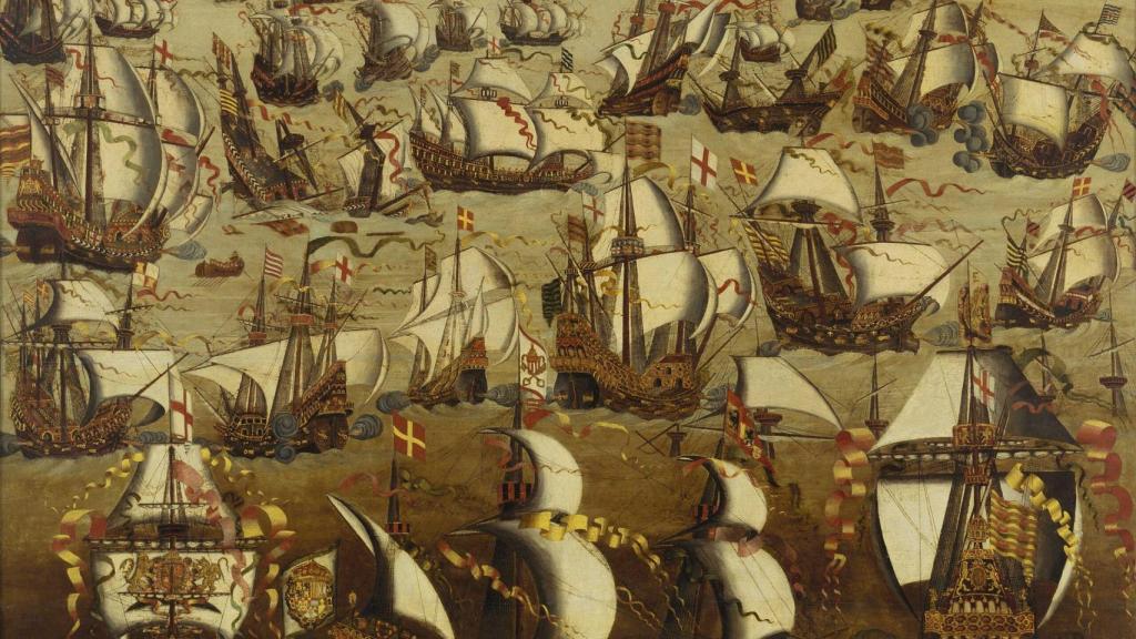 Batalla entre la Gran Armada de 1588 y la flota inglesa.