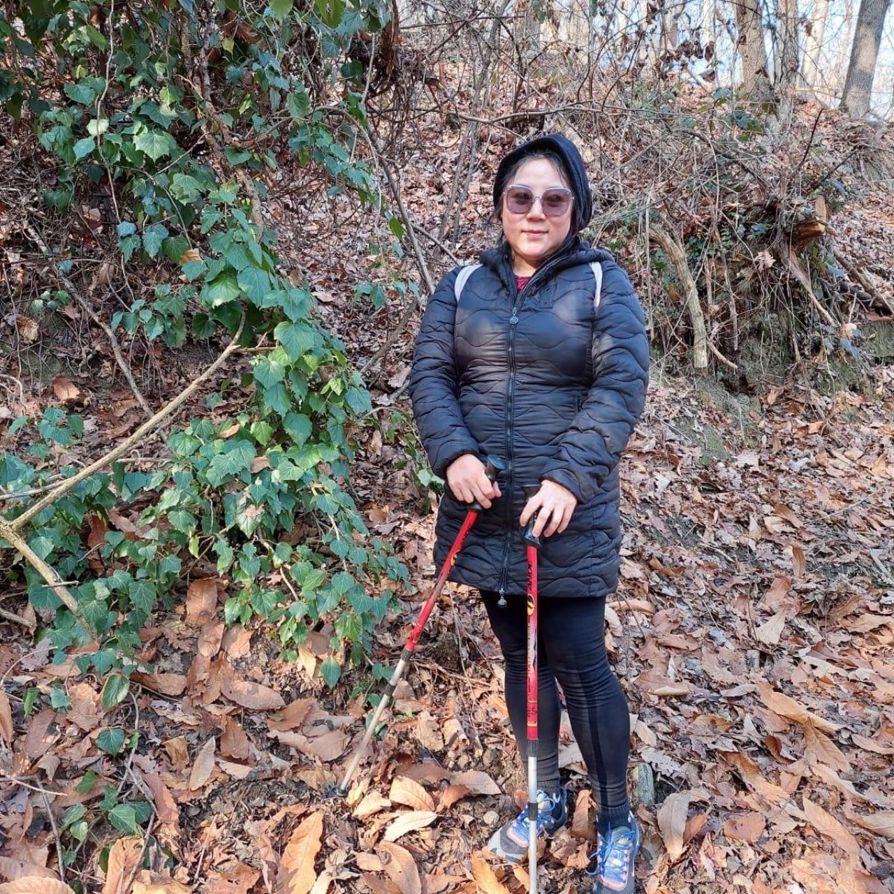 Jacqueline en el Camino de Santiago.
