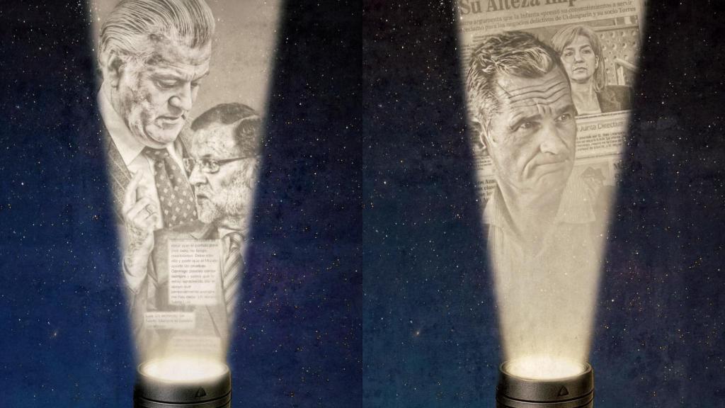 Ilustraciones de Mariano Rajoy y e Iñaki Urdangarin.