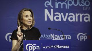 Cuca Gamarra, durante el acto del PP en Pamplona de este fin de semana.