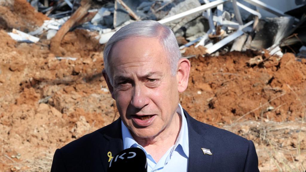 Benjamín Netanyahu, primer ministro de Israel, durante una visita al Weizmann Institute of Science, en Rehovot.