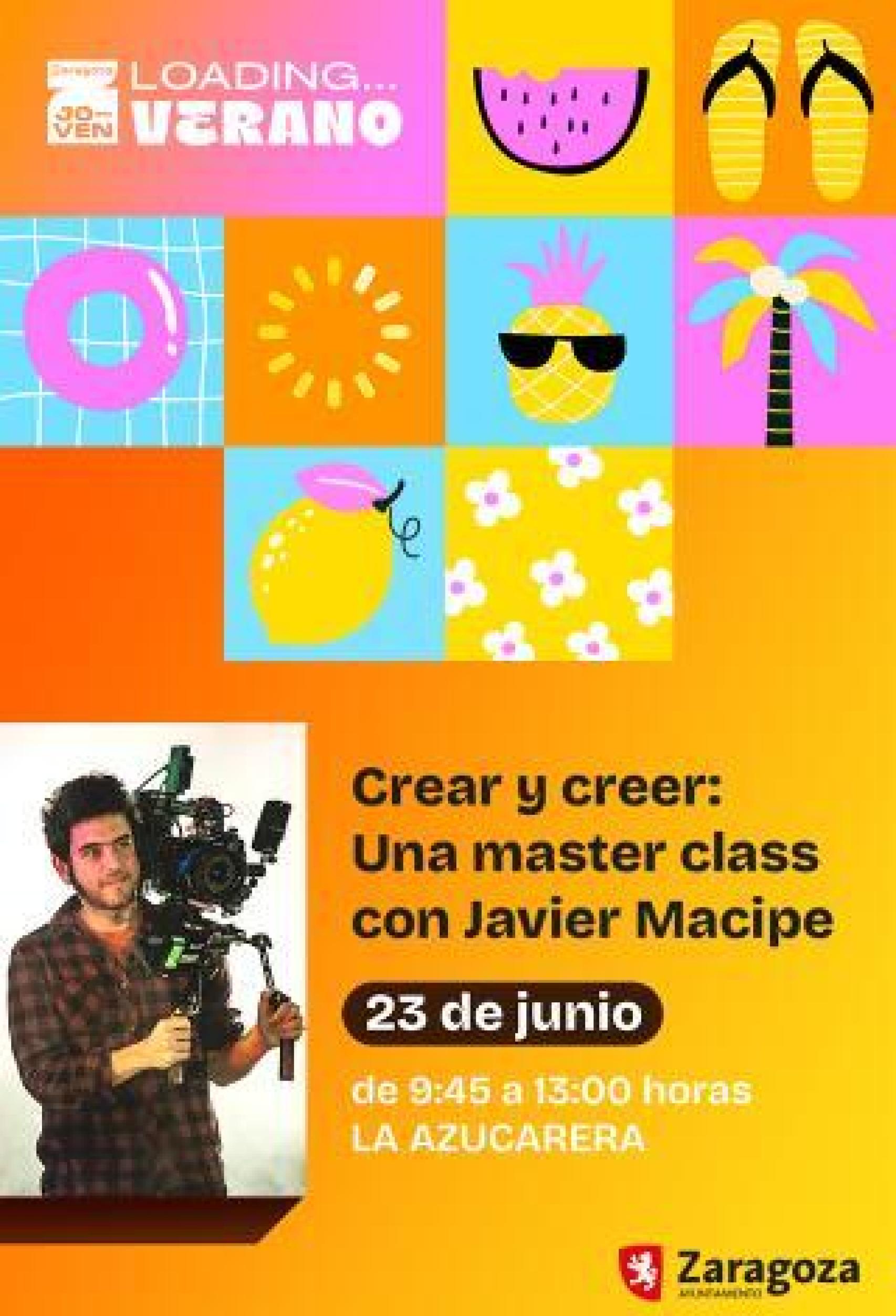 Cartel actividad con Javier Macipe.